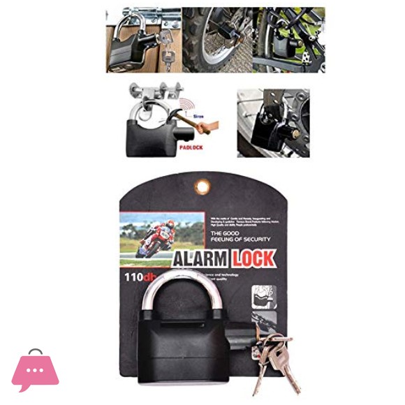 Rechargeable Alarm Padlock Anti-Theft Siren Security Lock for Outdoor Gates Storage Units Shops & Vehicles
