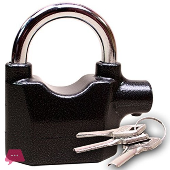 Rechargeable Alarm Padlock Anti-Theft Siren Security Lock for Outdoor Gates Storage Units Shops & Vehicles