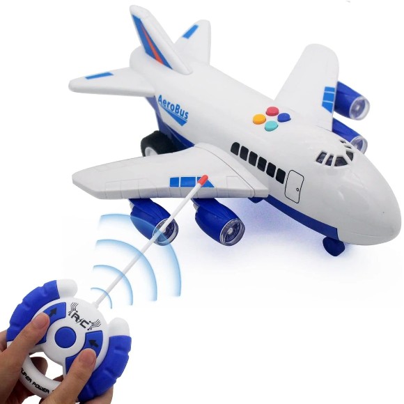 Remote Control Four-channel Large Plane Story-telling Steering Wheel Rc Plane For Kids Birthday Gifts