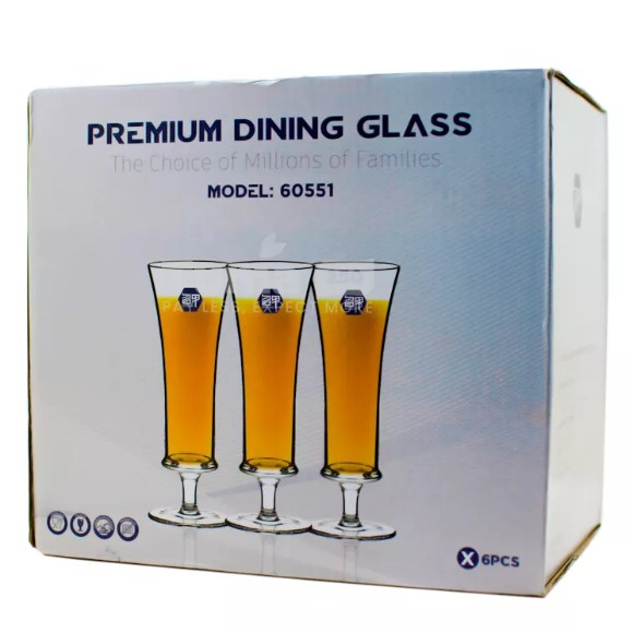 Short-Footed Crystal Long Drink Glass Creative Cocktail Glass Highball Glass Pack of 6