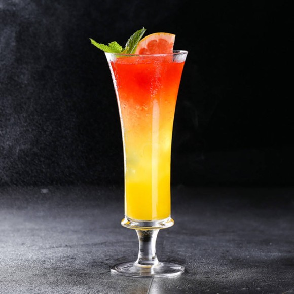 Short-Footed Crystal Long Drink Glass Creative Cocktail Glass Highball Glass Pack of 6