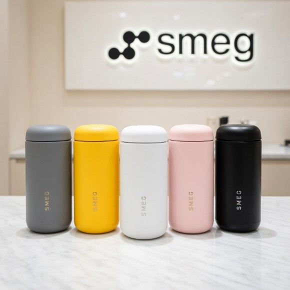 SMEG Stainless Steel Double Vacuum Insulated Travel Mug with Lid - 240ml