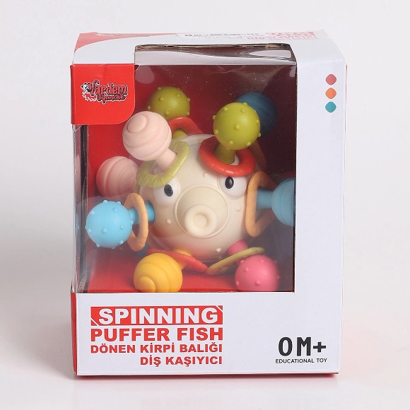 Spinning Pufferfish Ball Toy Rattle Teether