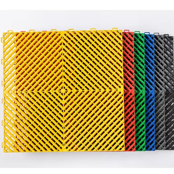 Sports Flooring Thick Plastic Interlocking For Garage Gym and Sports Place Pack of 12
