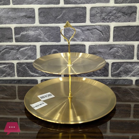 Stainless Steel Gold 2 Tier Cake Stand