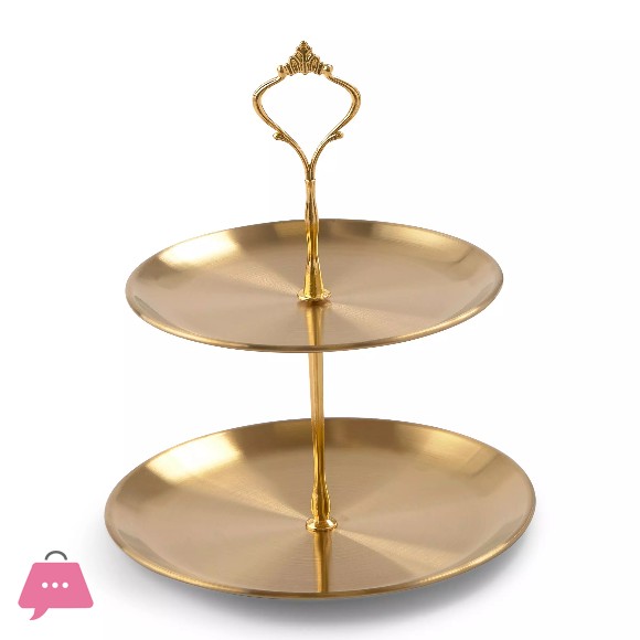 Stainless Steel Gold 2 Tier Cake Stand