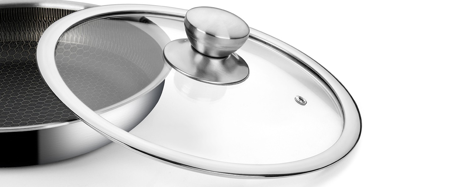 stainless-steel-honeycomb-laser-coated-non-stick-frying-pan-with-lid-induction-safe