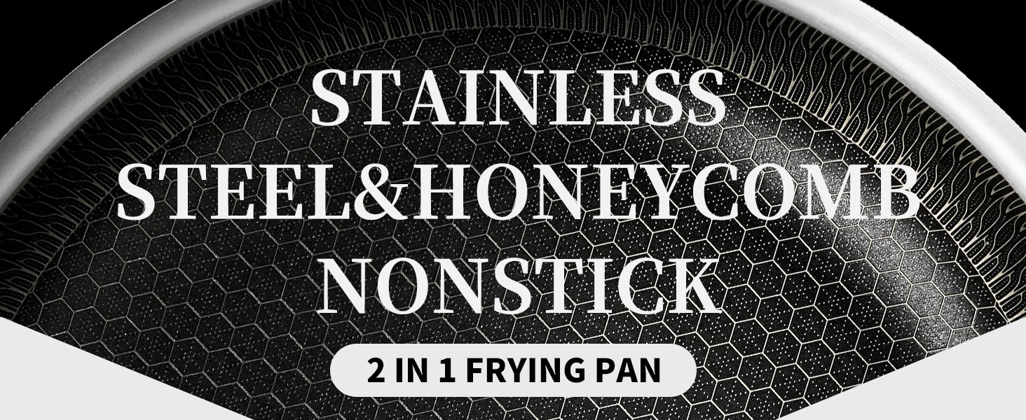 stainless-steel-honeycomb-laser-coated-non-stick-frying-pan-with-lid-induction-safe