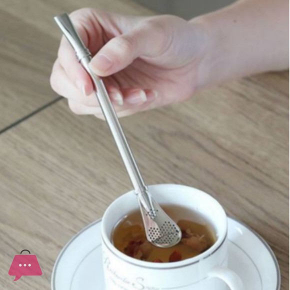 Stainless Steel Straw Filter Spoon, Metal Straw Stainless Steel Drinking Straw (Pack Of 4)