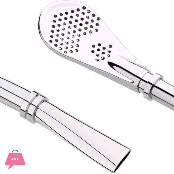 Stainless Steel Straw Filter Spoon, Metal Straw Stainless Steel Drinking Straw (Pack Of 4)