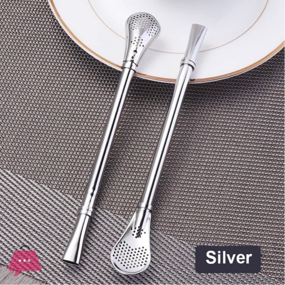 Stainless Steel Straw Filter Spoon, Metal Straw Stainless Steel Drinking Straw (Pack Of 4)