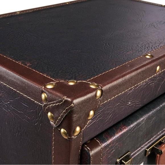 3 Compartments Suitcase Look Retro Suitcase Shelf - 41 x 30 x 64 cm