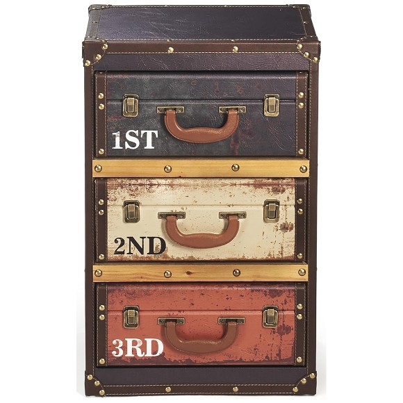 3 Compartments Suitcase Look Retro Suitcase Shelf - 41 x 30 x 64 cm