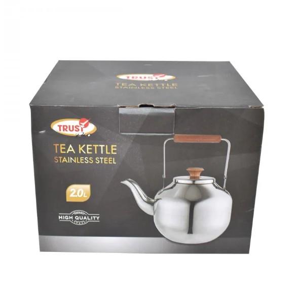 Stainless Steel Tea Kettle With Wooden Handle And Knob 1.2 liters & 2.0 liters