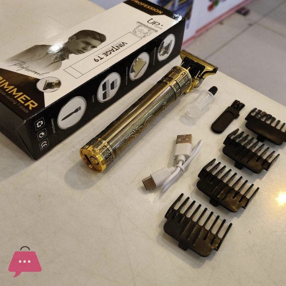 Vintage T9 Trimmer Professional Dragon Style Metal Rechargeable Electric Hair Clipper Cutting Machine