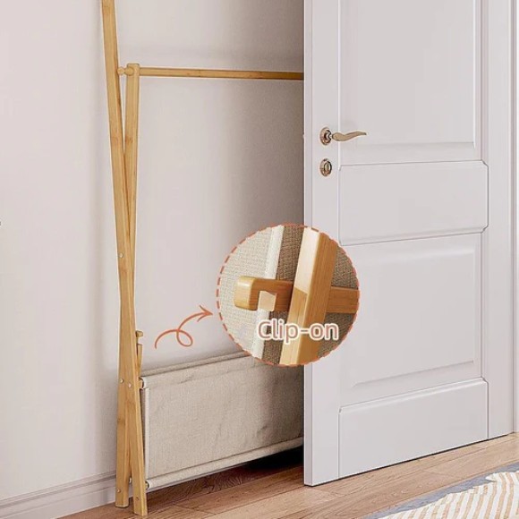 Wooden Bedroom Modern Coat Rack Stand Coat Hanger Stand with Shoe Rack