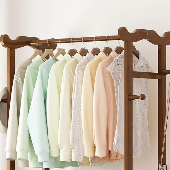Wooden Clothing Rack Wardrobes Clothes Hanger Stand to Hang Clothes, Hats, Bags