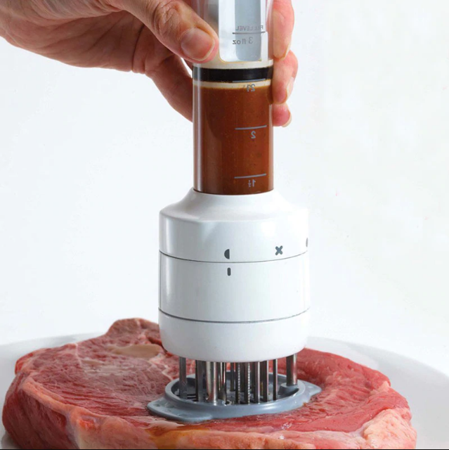 Multifunctional Sauces Injector 2 in 1 Needle Meat Tenderizer Meat Injector