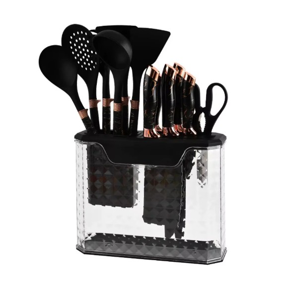 12-Piece Heat-Resistant Silicone Kitchen Utensil & Knife Set