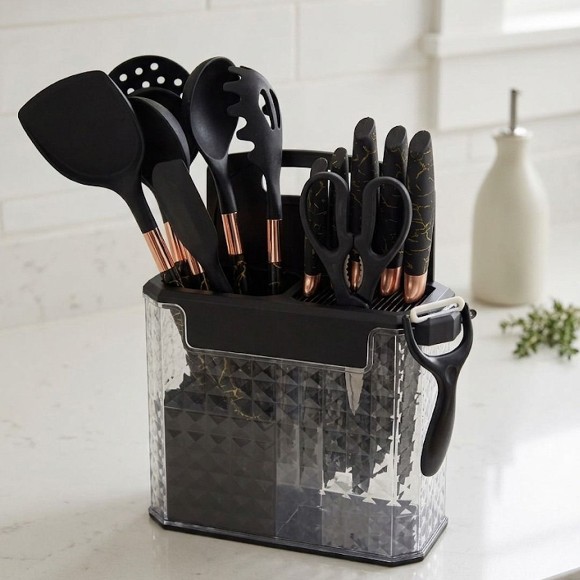 12-Piece Heat-Resistant Silicone Kitchen Utensil & Knife Set