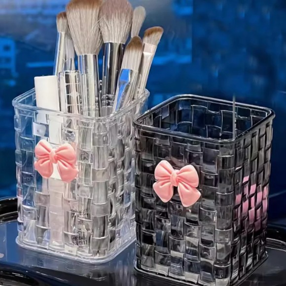 1pc Clear Acrylic Desk Organizer Pen Holder
