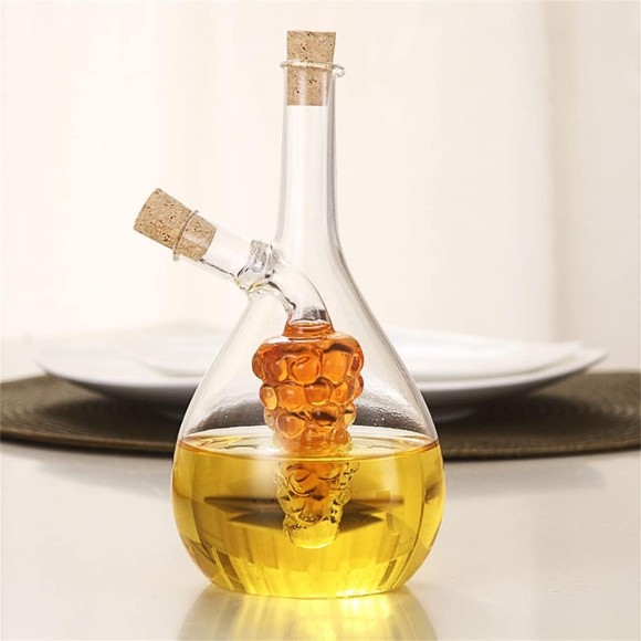 2 in 1 Glass Oil Pot Soy Sauce Bottle Vinegar Oil Bottle