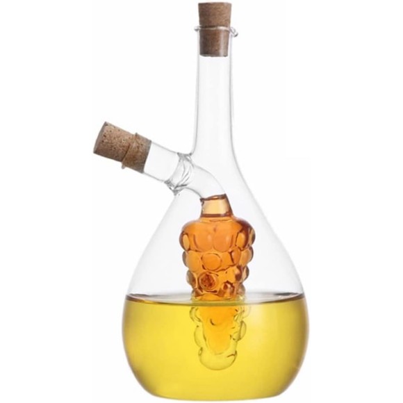 2 in 1 Glass Oil Pot Soy Sauce Bottle Vinegar Oil Bottle
