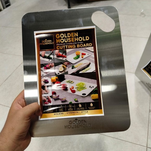 2 in 1 Reversible Cutting Board Steel and Wood