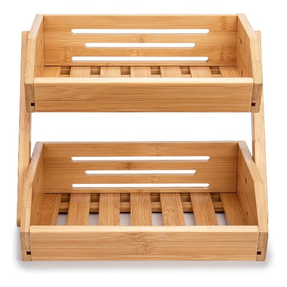 2 Tier Fruit Basket For Kitchen-Fruit and Vegetable Storage Bowl Stand