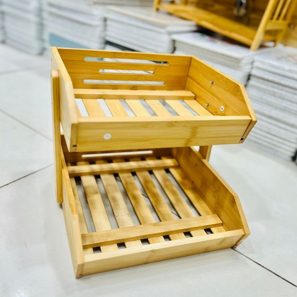 2 Tier Fruit Basket For Kitchen-Fruit and Vegetable Storage Bowl Stand