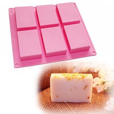 6 Cavity Plain Rectangle Craft Soap Silicone Mold (100 to 110 gm approx each)