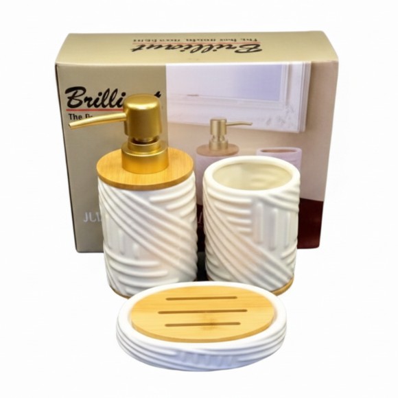 3-Piece Round Bathroom Accessories Set