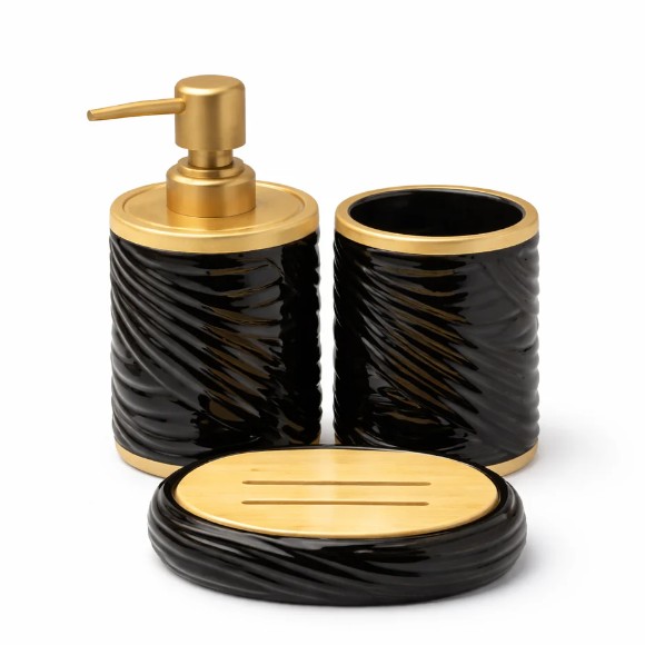 3-Piece Round Bathroom Accessories Set
