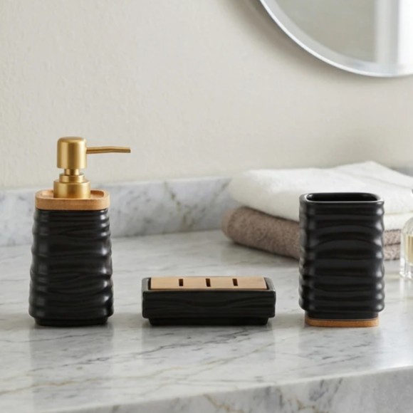3-Piece Square Bathroom Accessories Set