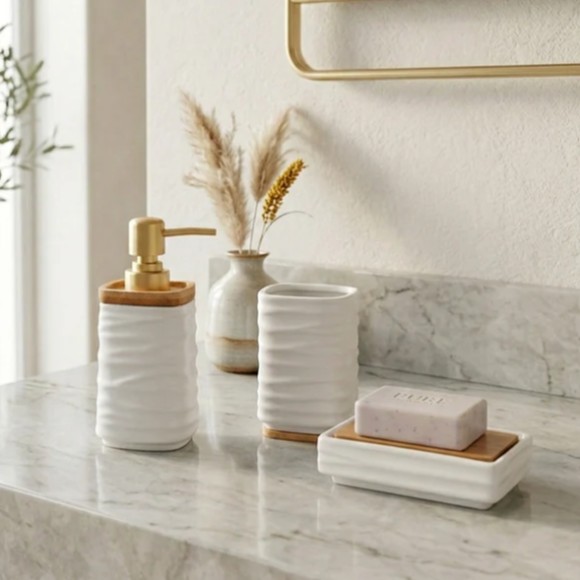3-Piece Square Bathroom Accessories Set