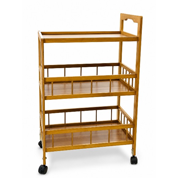 3 Tier Trolley with Wheels Kitchen Rolling Cart Serving Trolley