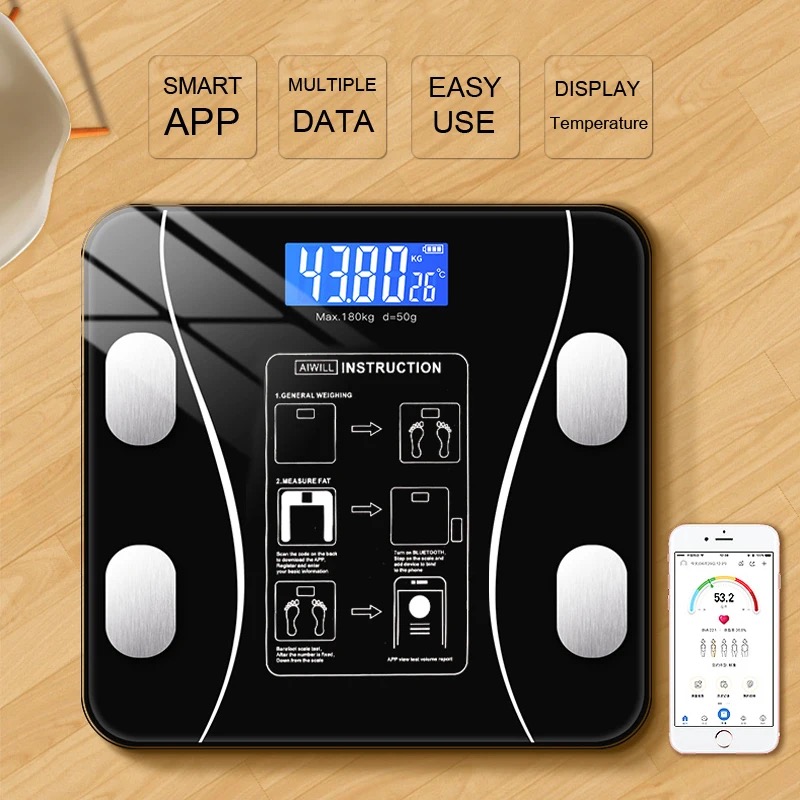 Weight Scale Multi-Functional Human Electronic Scale Home Professional Fat Measurement 180Kg Max Capacity