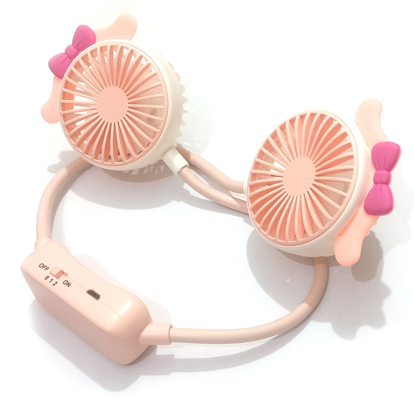 Rechargeable Portable Cartoon Neck Fan Travel Sports Outdoor Fan Random Design Send