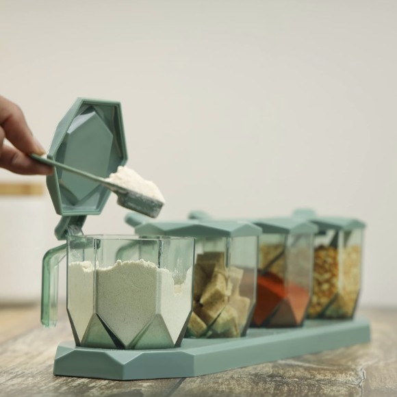 Royal Ford 4 Grid Masala Box with Spoon Best Quality