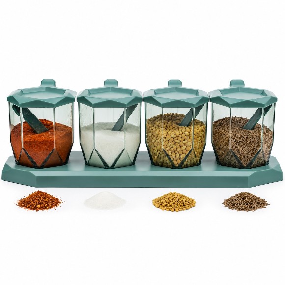Royal Ford 4 Grid Masala Box with Spoon Best Quality