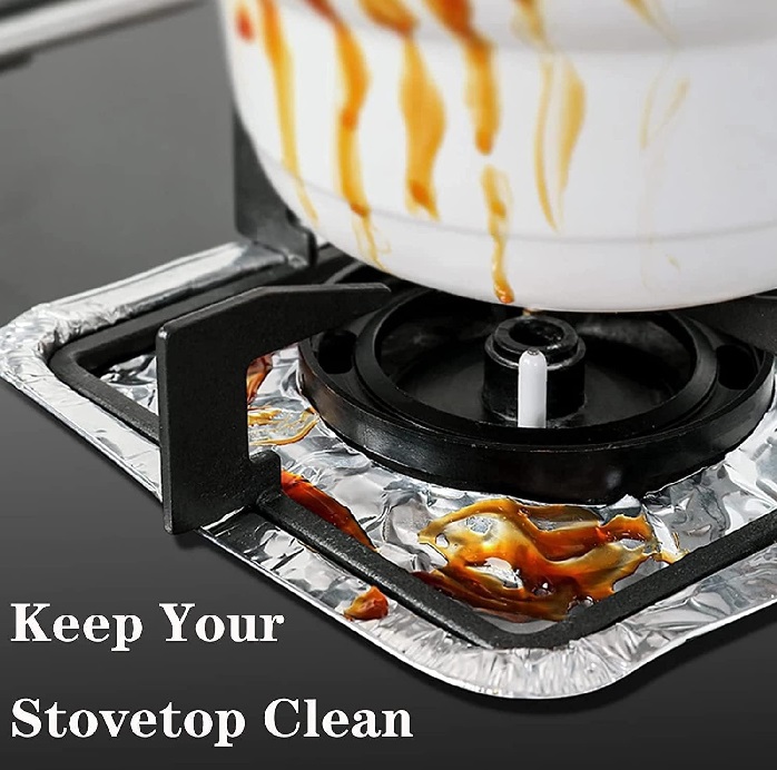 Pack of 10 - Aluminum Foil Gas Stove Burner Covers