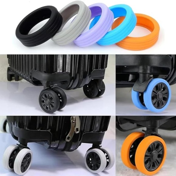 4Pcs Luggage Wheel Covers Travel Suitcase Wheel Cover Silicone Wheel Protector