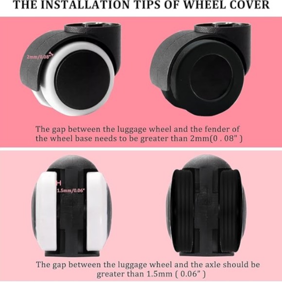 4Pcs Luggage Wheel Covers Travel Suitcase Wheel Cover Silicone Wheel Protector