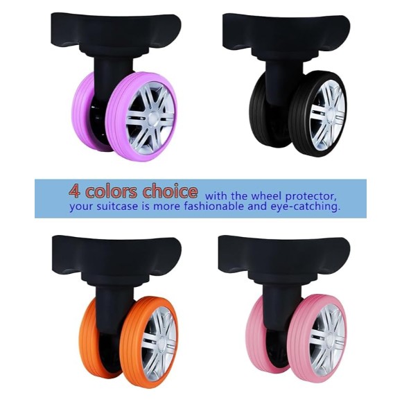 4Pcs Luggage Wheel Covers Travel Suitcase Wheel Cover Silicone Wheel Protector