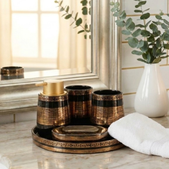 5-Piece Bathroom Accessories Set with Tray