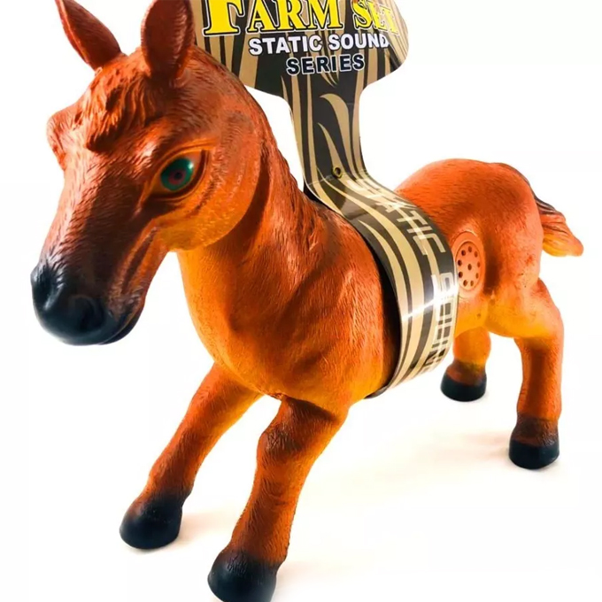 Soft Rubber Farm Horse Unbreakable Action Figure Toy Set With Sound Collatable Toy – 14 Inches