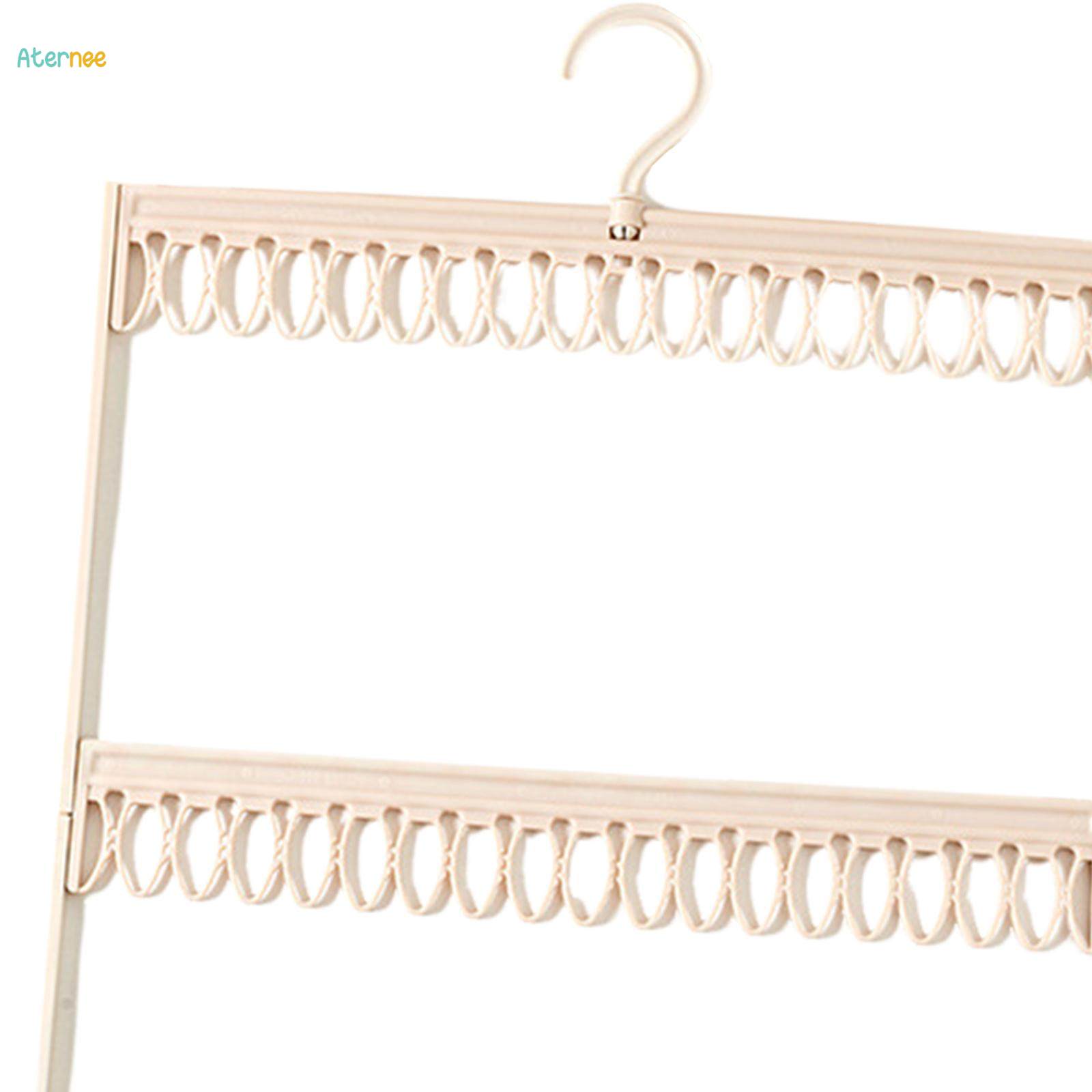Underwear Hanger Clothes Drying Hanger with Clips for Balcony Closet Hotel 2 Tier