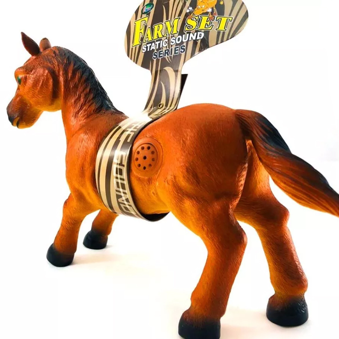 Soft Rubber Farm Horse Elephant Lion Unbreakable Action Figure Toy Set With Sound Collatable Toy