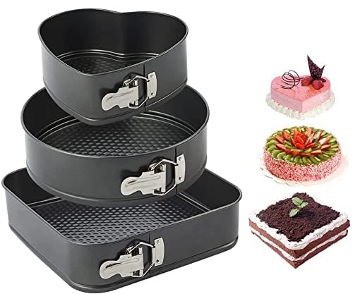 3 PCS Set Different Shape Cake Mould Spring Form Cake Pan Set - 20cm,22cm,24cm
