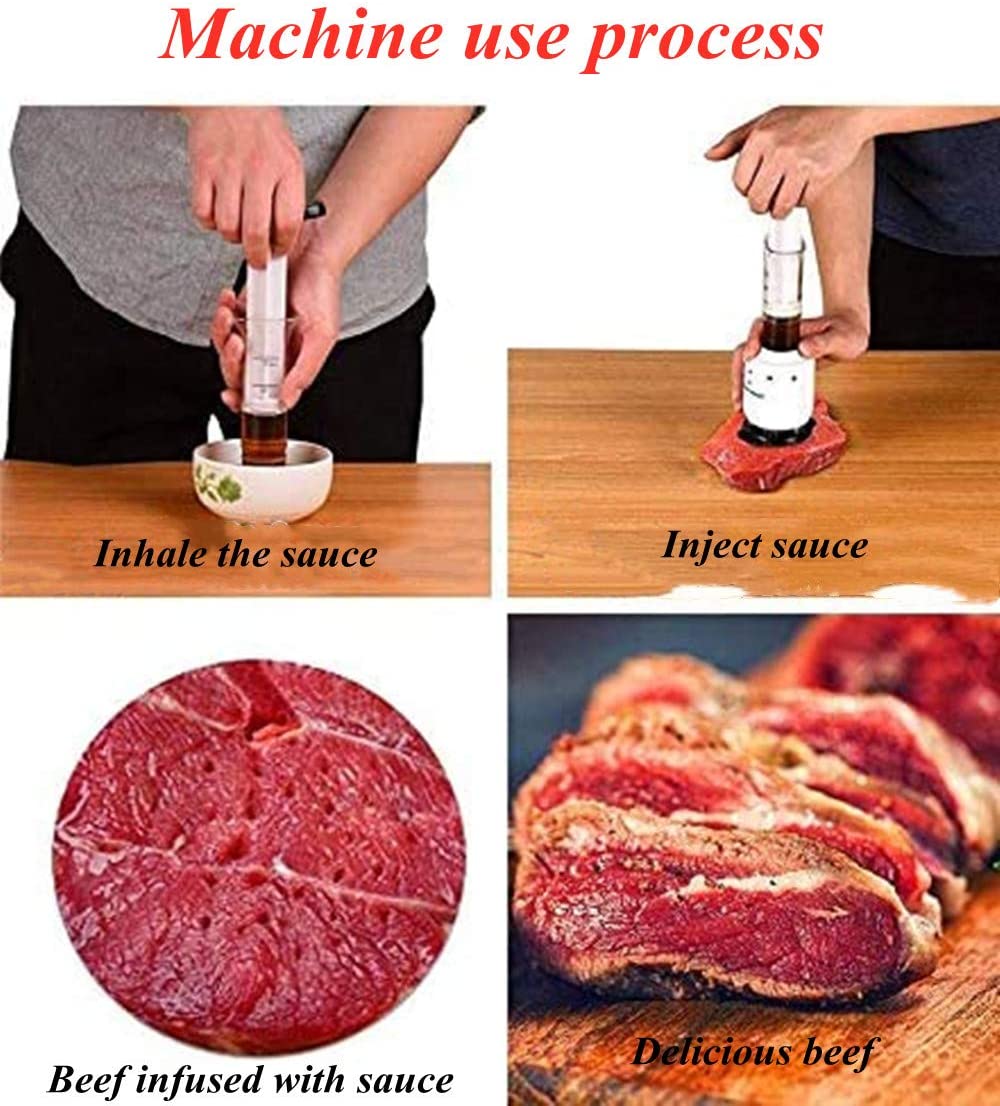 Multifunctional Sauces Injector 2 in 1 Needle Meat Tenderizer Meat Injector